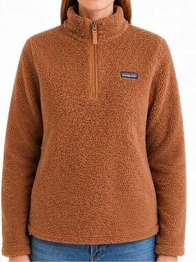 Patagonia Brown Sherpa Quarter Zip Teddy Fleece Pullover Size Small